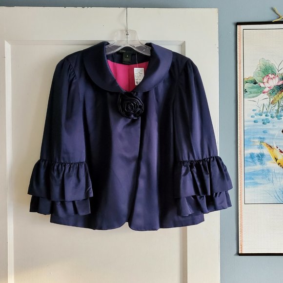 Marc Jacobs Blue Silk Jacket Size 8 NWT - Picture 2 of 16